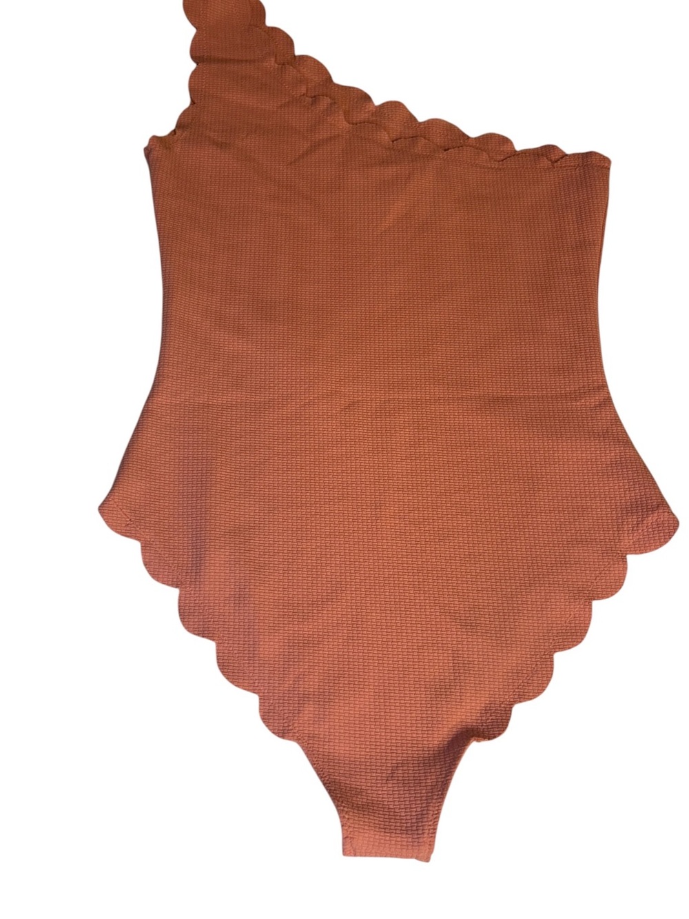Marysia One Shoulder Scallop Edge One-Piece Swimsuit Coral Pink Size Medium - Picture 3 of 7